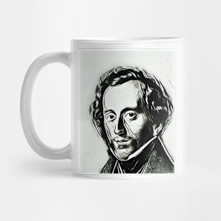 Felix Mendelssohn Black and White Portrait | Felix Mendelssohn Artwork 3 Mug